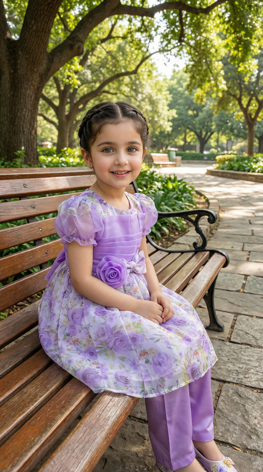 Flora Royale Tiered Imported Tissue Frock