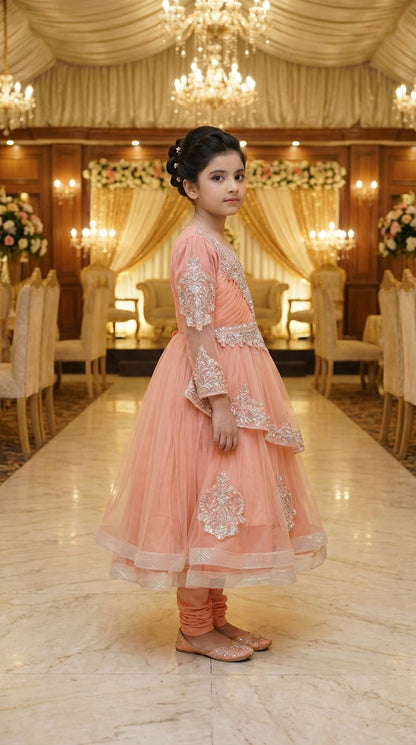 Peach Blossom Tiered Festive Frock