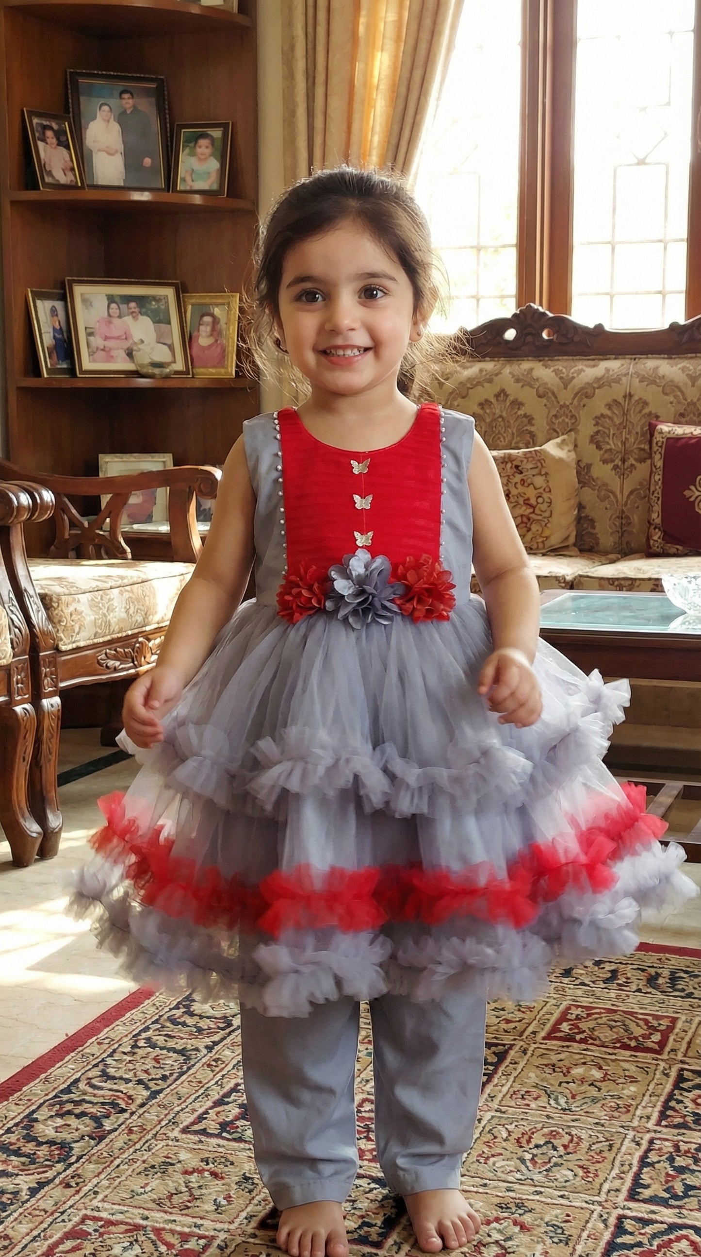 Butterfly Ruffle Dream Net Ensemble Frock