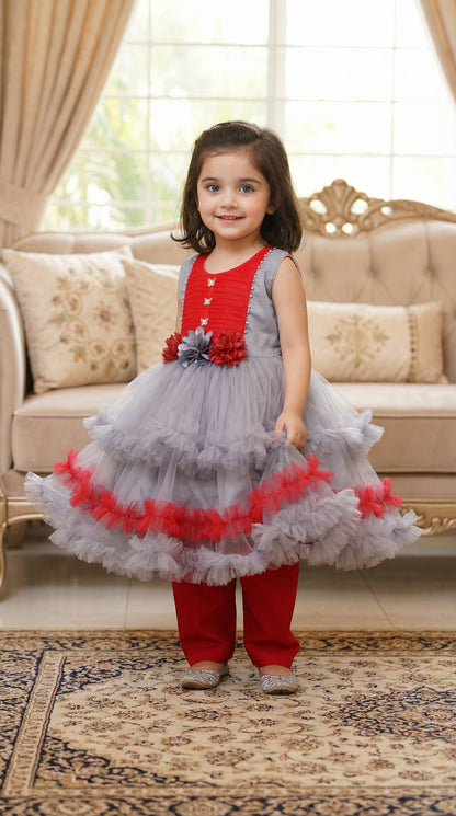 Butterfly Ruffle Dream Net Ensemble Frock