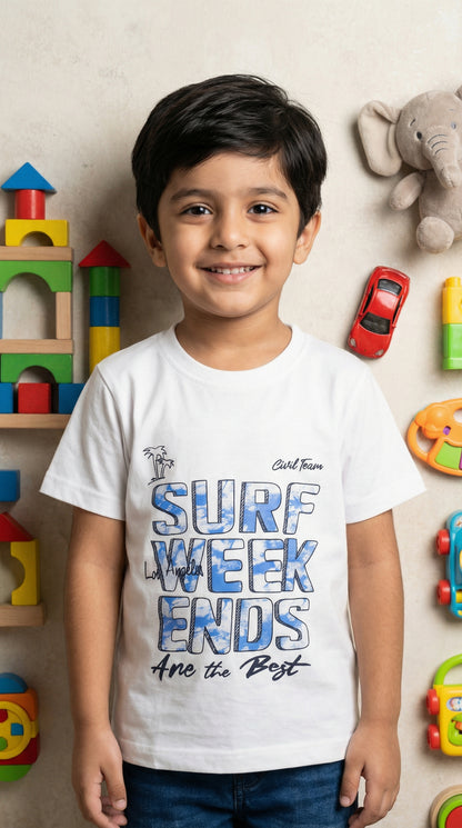 Boys Premium "Paradise & Surf" Graphic Tee – Soft Cotton Blend