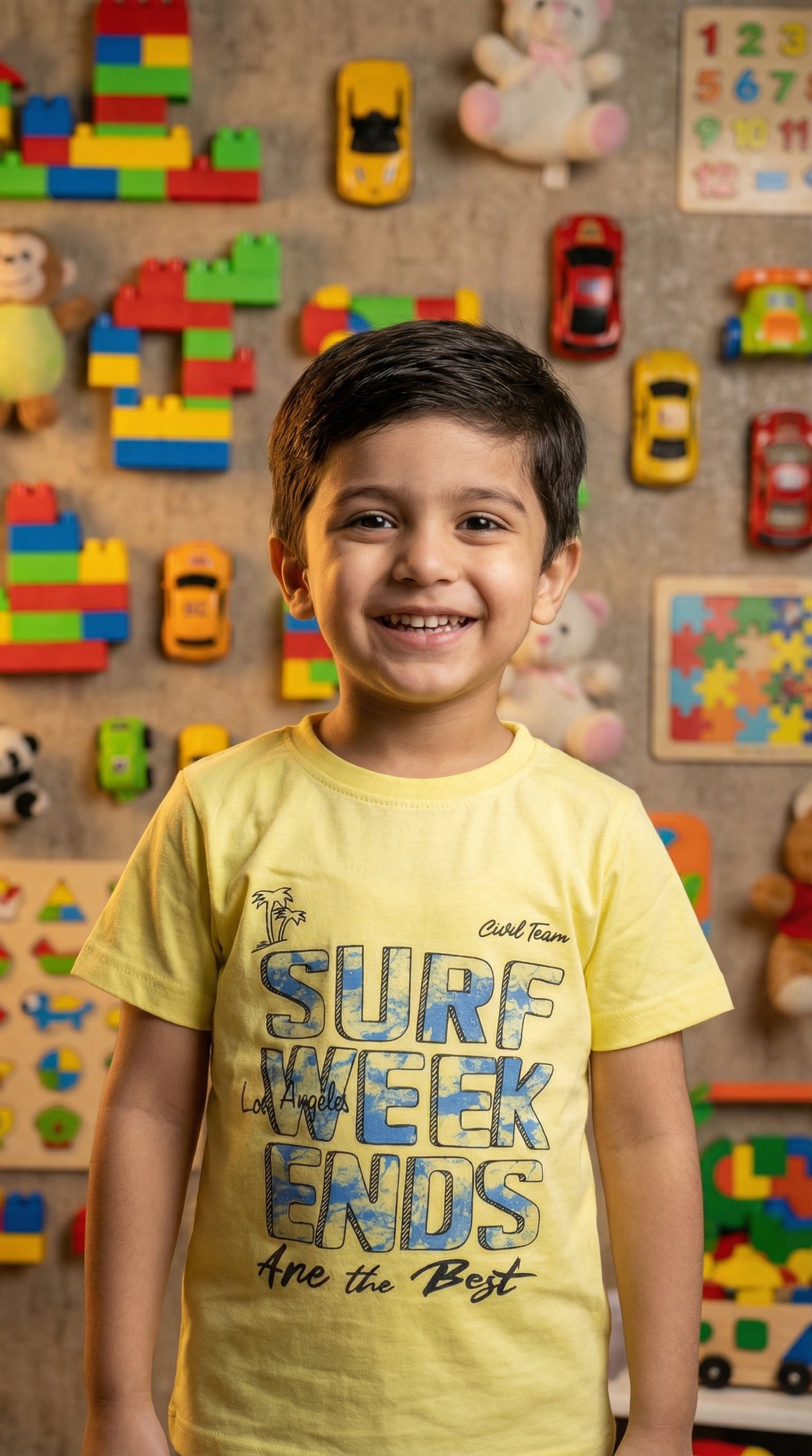 Junior Boys Premium "Venice Beach & Surf" Graphic Tees – Soft Cotton Blend