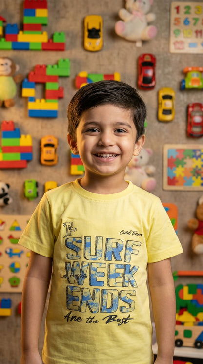 Junior Boys Premium "Venice Beach & Surf" Graphic Tees – Soft Cotton Blend