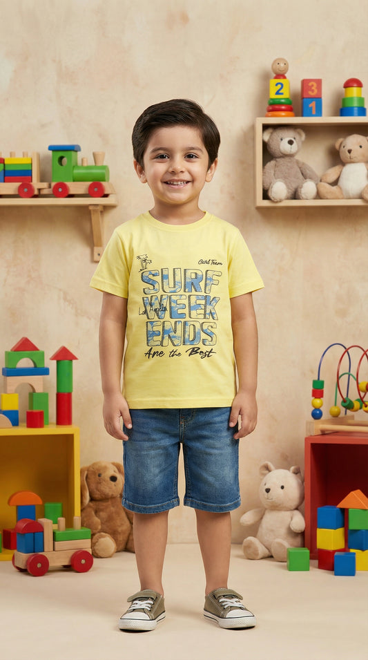 Junior Boys Premium "Venice Beach & Surf" Graphic Tees – Soft Cotton Blend