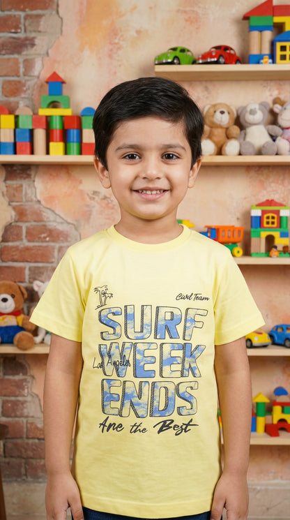 Junior Boys Premium "Venice Beach & Surf" Graphic Tees – Soft Cotton Blend