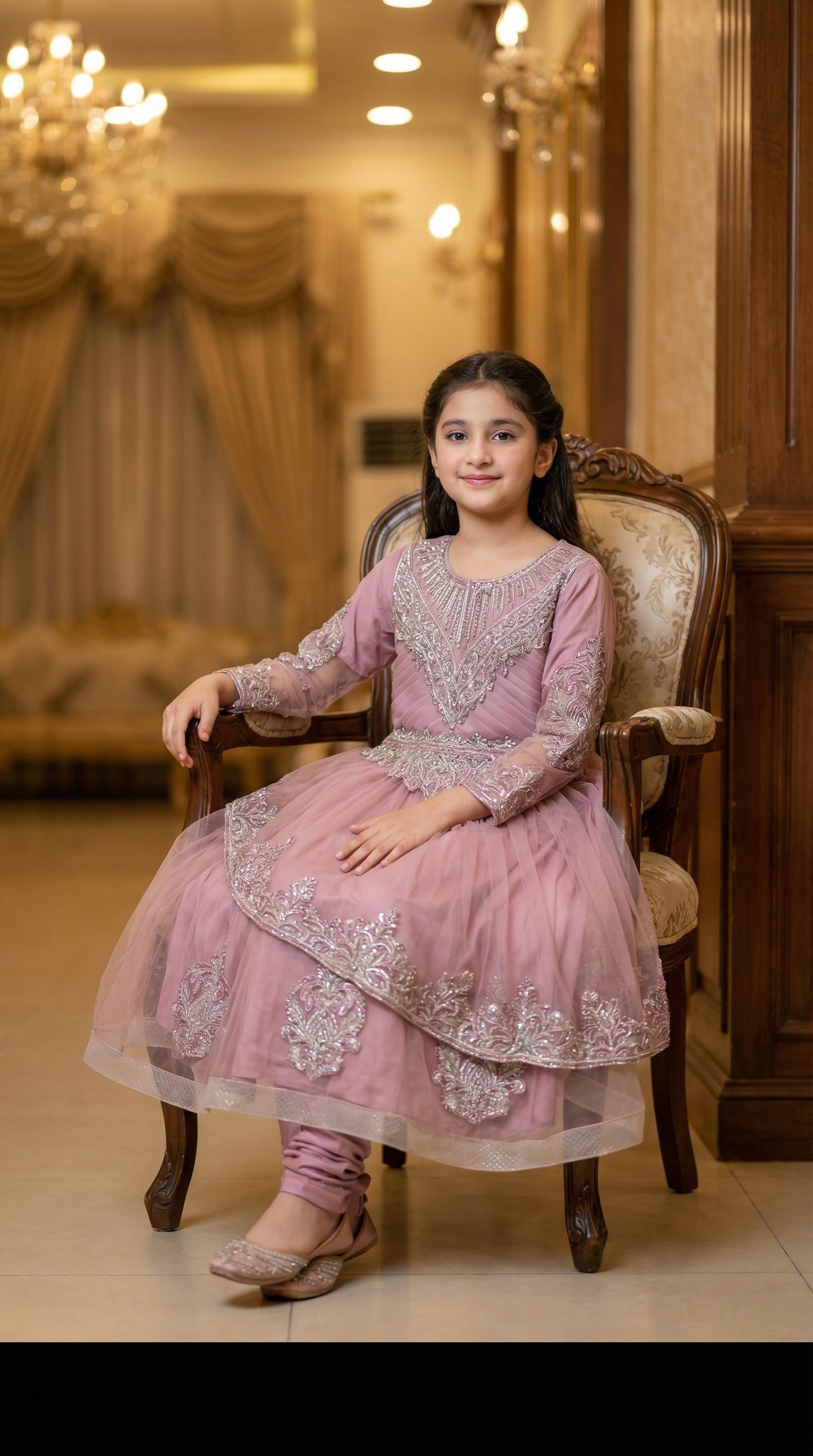 Blossom Rose Embroidered Tiered Frock