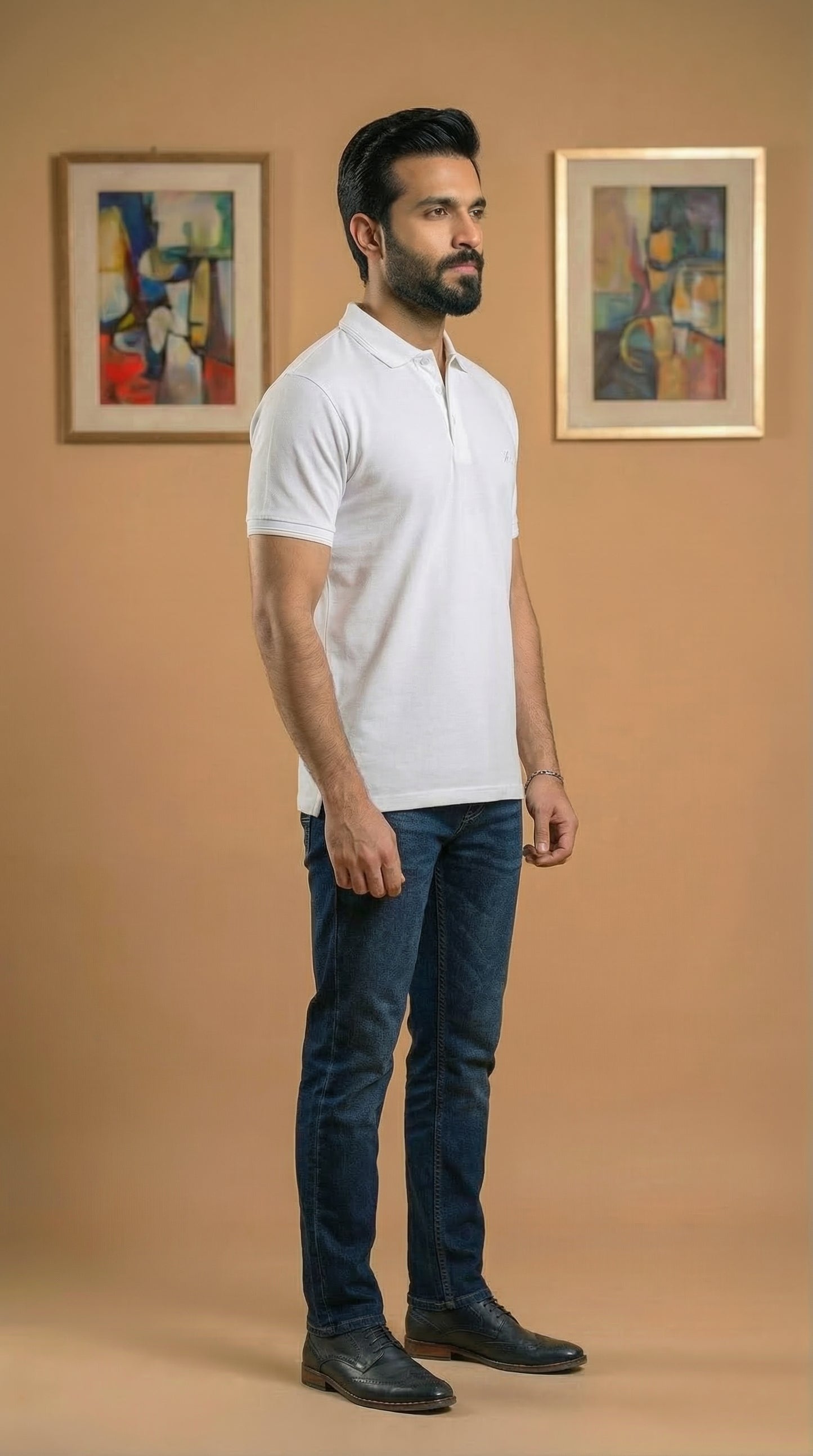 White Bio-Polished Soft Pique Polo